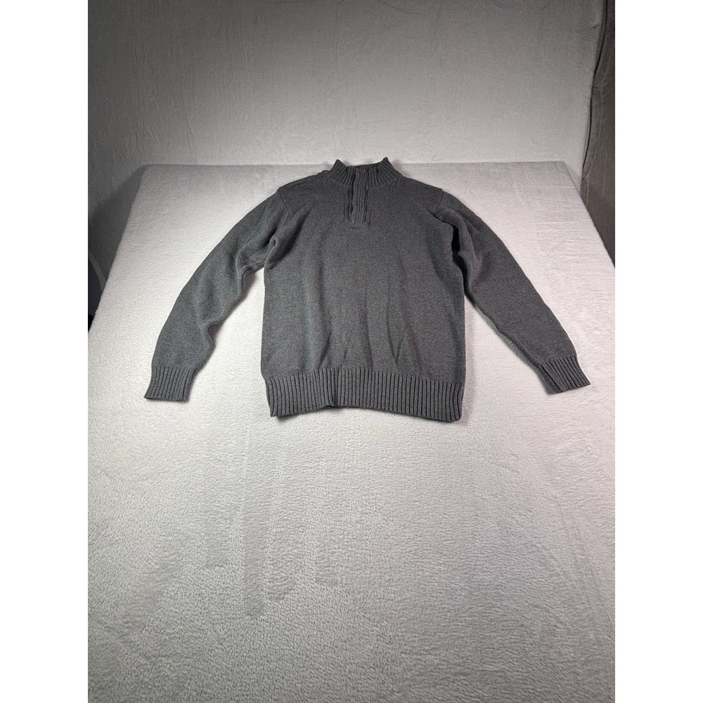 Oscar De La Renta Men's Snap Button Sweater Grey - Size Medium - Cotton Blend